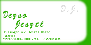 dezso jesztl business card